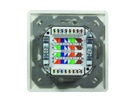 LogiLink Prise RJ45 double Cat.6, 2 x port RJ45, blanc pur