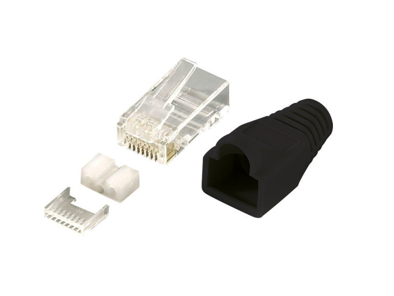 LogiLink Connecteur mâle RJ45, blindé, Cat.6, noir