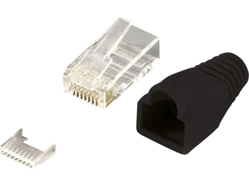 LogiLink Connecteur mâle RJ45, Cat.6, non blindé, noir