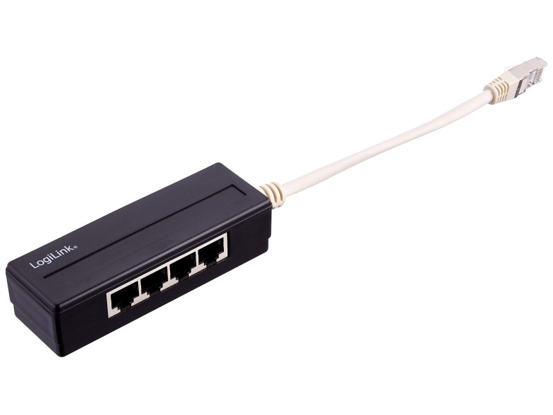 LogiLink Répartiteur RJ45, 4 ports, couleur: noir, blindé