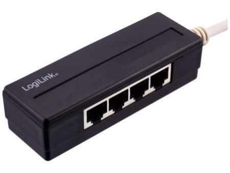 LogiLink Répartiteur RJ45, 4 ports, couleur: noir, blindé