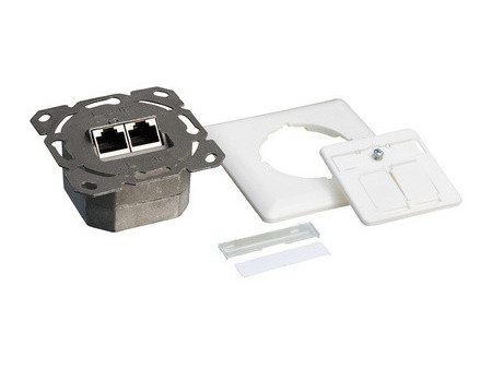 LogiLink Prise RJ45 double Cat.6, 2 x port RJ45