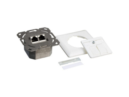 LogiLink Prise RJ45 double, Cat 6A, Classe EA, 2 x port RJ45