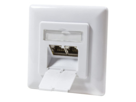 LogiLink Prise RJ45 double, Cat 6A, Classe EA, 2 x port RJ45