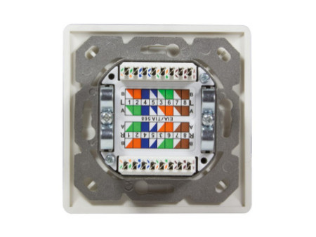 LogiLink Prise RJ45 double, Cat 6A, Classe EA, 2 x port RJ45