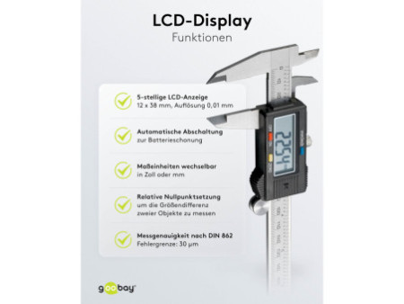 LogiLink Pied à coulisse numérique