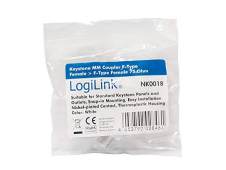 LogiLink Module keystone prise femelle F, blanc