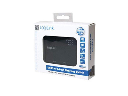 LogiLink Switch de partage USB 3.0, 2 PC sur un port USB