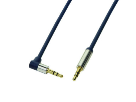 LogiLink Câble audio, 2 x jack mâle 3,5 mm, 0,5 m, coudé