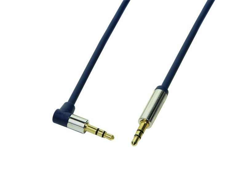 LogiLink Câble audio, 2 x jack mâle 3,5 mm, 1 m, coudé