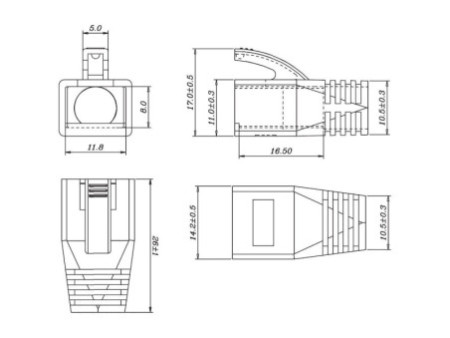 LogiLink Douille anti-pli pour connecteur RJ45,