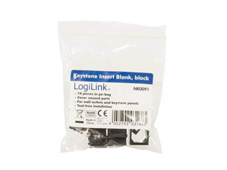LogiLink Couvercle de protection pour module Keystone, noir