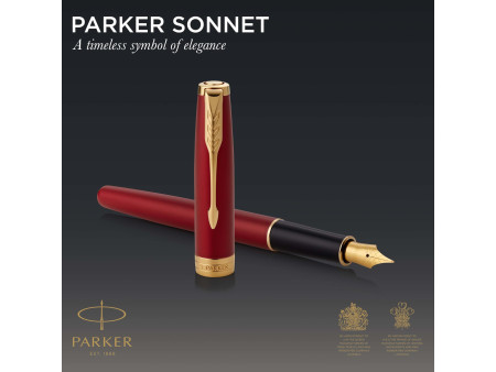 PARKER Stylo plume SONNET Rouge Intense G.T.