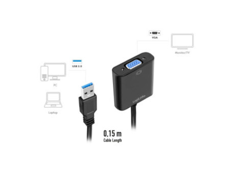 DIGITUS Adaptateur graphique USB 3.0 - VGA, noir