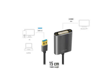 DIGITUS Adaptateur graphique USB 3.0 - DVI, noir