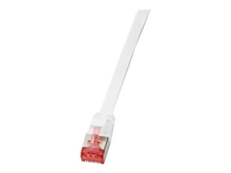 LogiLink Câble patch plat U/FTP, Cat.6A, 1,0 m, blanc
