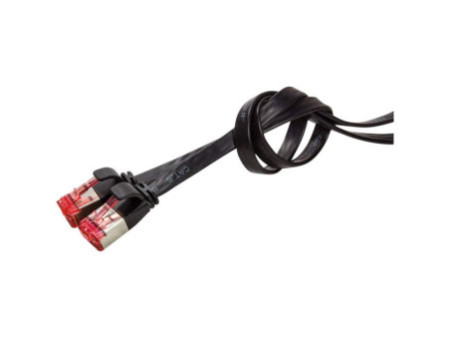 LogiLink Câble patch plat U/FTP, Cat.6A, 0,50 m, noir
