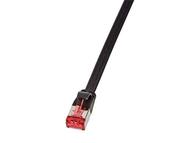 LogiLink Câble patch plat U/FTP, Cat.6A, 5,00 m, noir