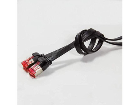 LogiLink Câble patch plat U/FTP, Cat.6A, 5,00 m, noir