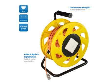 LogiLink Tambour à câble pour réseau, Cat. 6A, S/FTP, 500MHz