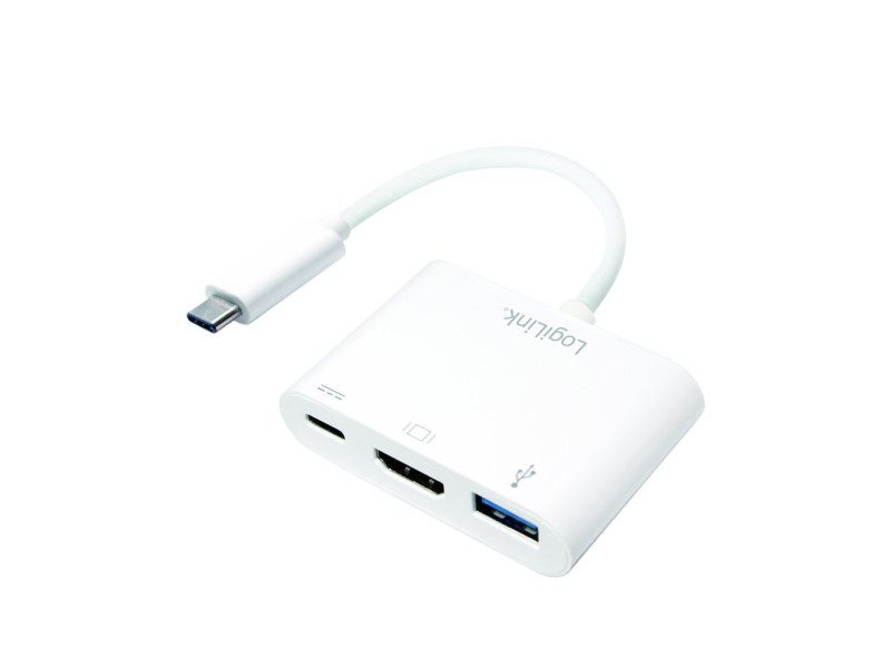 LogiLink Adaptateur multiport, USB-C - HDMI, blanc