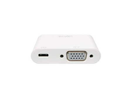LogiLink Adaptateur de charge USB-C - VGA, blanc