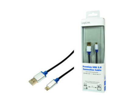 LogiLink Câble de connexion Premium USB 2.0, USB-A - micro