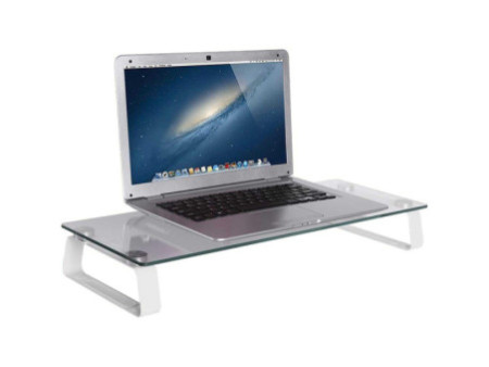 Logilink support de moniteur, acier/verre, blanc