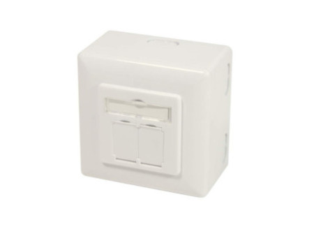 Logilink Boîte encastrée en saillie cat.6A, blanc pur