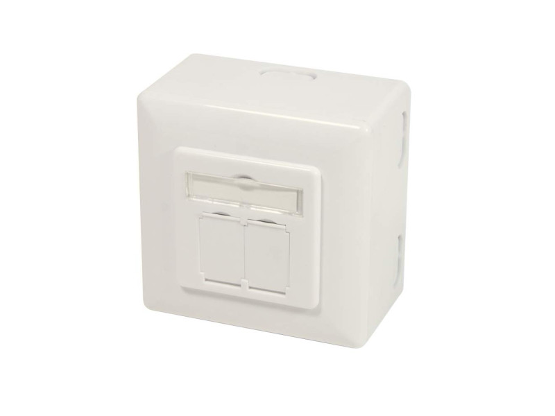 Logilink Boîte encastrée en saillie cat.6A, blanc pur