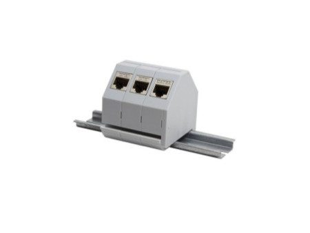 LogiLink Adaptateur rail DIN pour un module keystone, gris