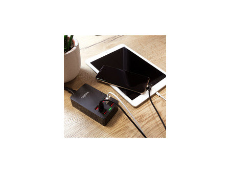 LogiLink Boîtier de chargement USB, 6 ports, 32 Watt, noir