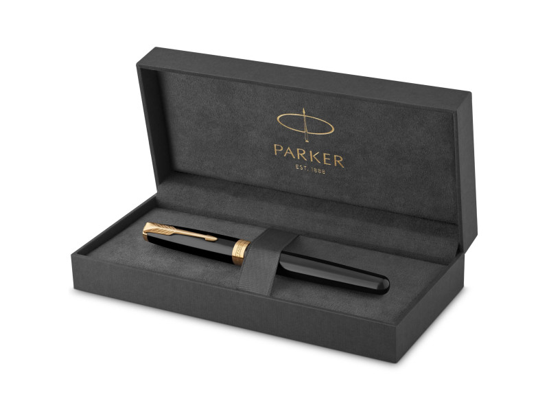 PARKER Stylo roller SONNET Laque Noire G.T.