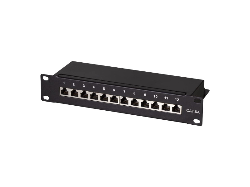 LogiLink panneau de brassage 10' Cat.6A, 12 ports, noir,