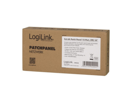 LogiLink panneau de brassage 10' Cat.6A, 12 ports, noir,