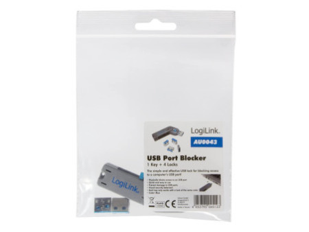 LogiLink Verrou de sécurité USB, 1 clé / 4 verrous