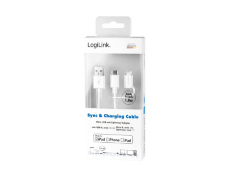 LogiLink Câble de synchronisation & de charge, 1,0 m