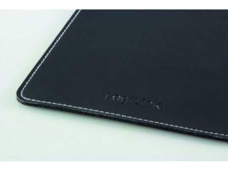 LogiLink Tapis de souris dans un design en cuir, noir