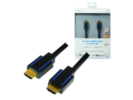 LogiLink Câble HDMI Premium pour Ultra HD, 1,8 m, noir