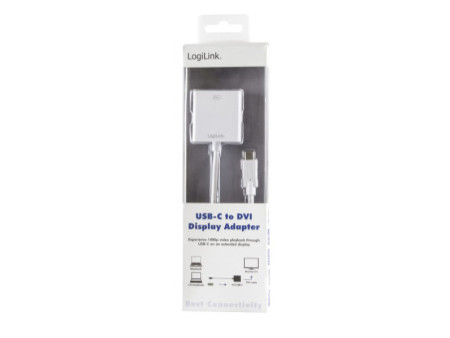 LogiLink Câble adaptateur USB-C - DVI, blanc
