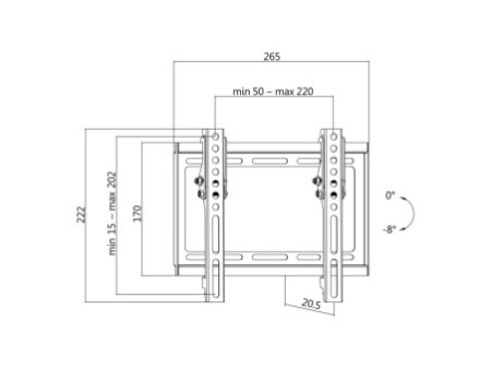 LogiLink Support mural pour TV, inclinable, pour 58,42 -