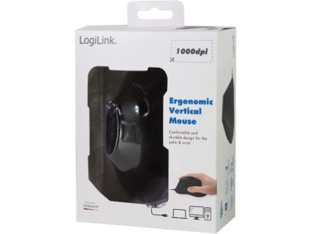 LogiLink Souris optique Ergonomic Vertical, avec fil