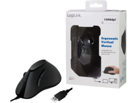 LogiLink Souris optique Ergonomic Vertical, avec fil