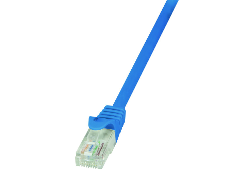 LogiLink Câble patch, Cat. 5e, U/UTP, 1,5 m, bleu, gaine en