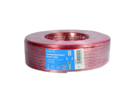 LogiLink Câble pour haut-parleurs, 2 x 0,75 mm2, 50 m