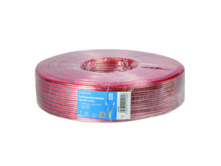 LogiLink Câble pour haut-parleurs, 2 x 0,75 mm2, 100 m