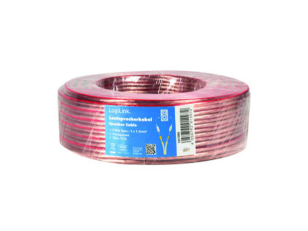 LogiLink Câble pour haut-parleurs, 2 x 1,5 mm2, 25 m