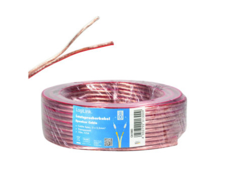 LogiLink Câble pour haut-parleurs, 2 x 2,5 mm2, 10 m