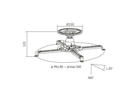 LogiLink Support de plafond pour vidéoprojecteur, blanc