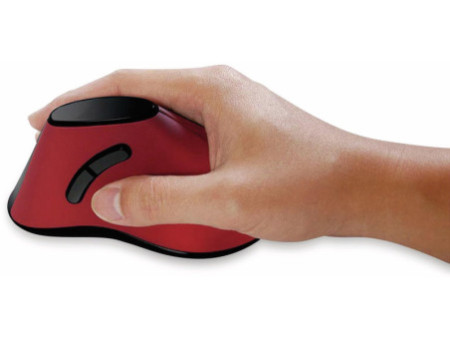 LogiLink Souris optique Ergonomic, sans fil, rouge / noir